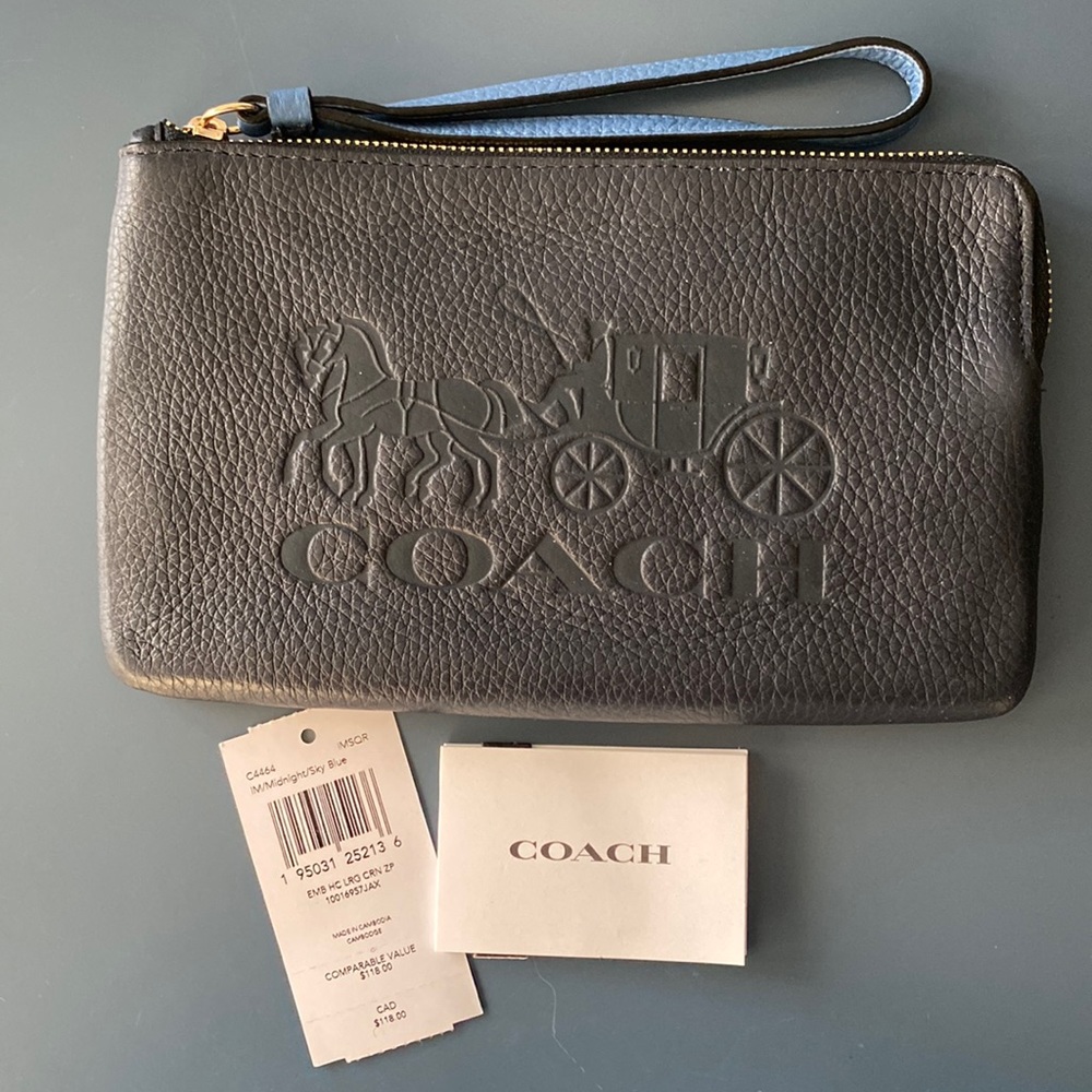 NWT - Coach Wristlet Navy Blue